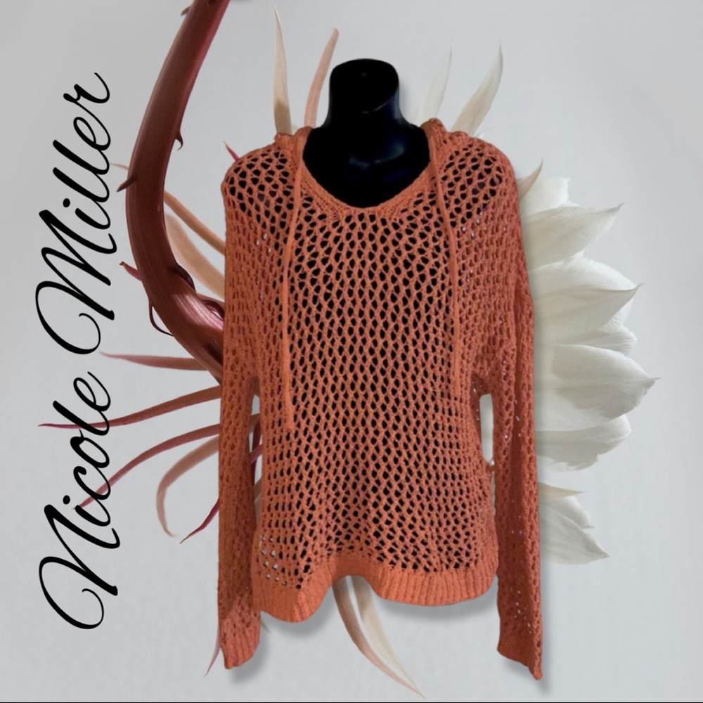Woman's Nicole Miller Open Weave/Fishnet Hoodie